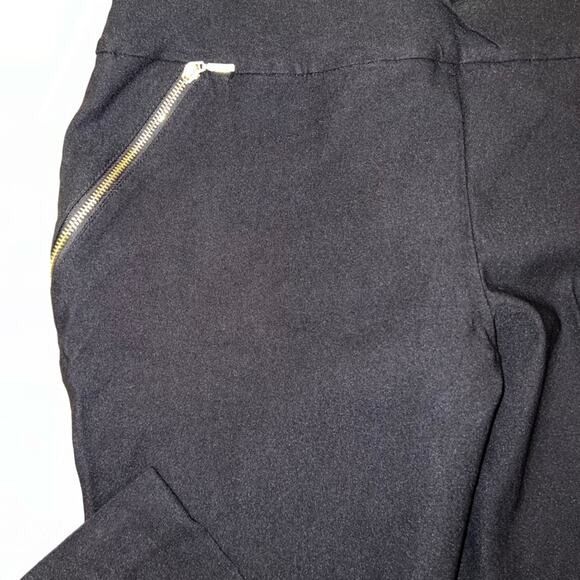 JM Collection Women Size Large Black Slim Leg Tummy Control Pants Zip Up Large - Picture 4 of 10
